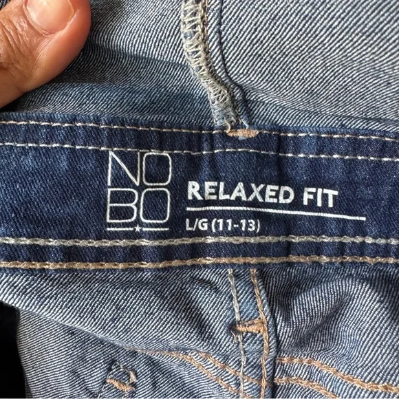 No Boundaries Overalls Womens Blue Denim Short‎ Jumpsuit Size L(11-13) - Picture 3 of 10